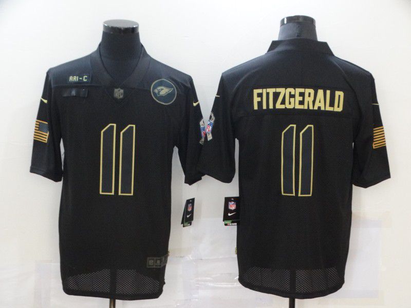 Men Arizona Cardinals 11 Fitzgerald Black gold lettering 2020 Nike NFL Jersey